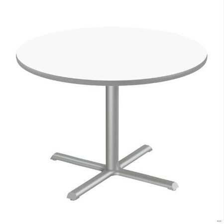Correll Round Cafe Table, 48 in W, 48 in L, 29 in H, Particleboard Top, Frosty White SXT48DER-80-98-13