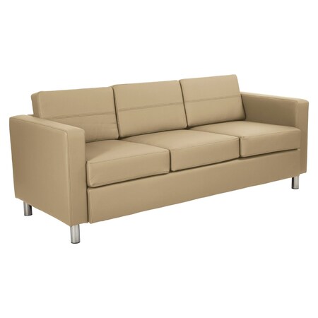 Office Star Products Pacific Sofa Couch, Buff PAC53-R104