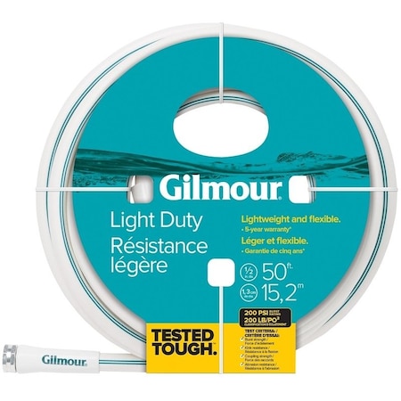 Gilmour 1/2 in ID x 50 ft L Garden Hose, White 884501-1001