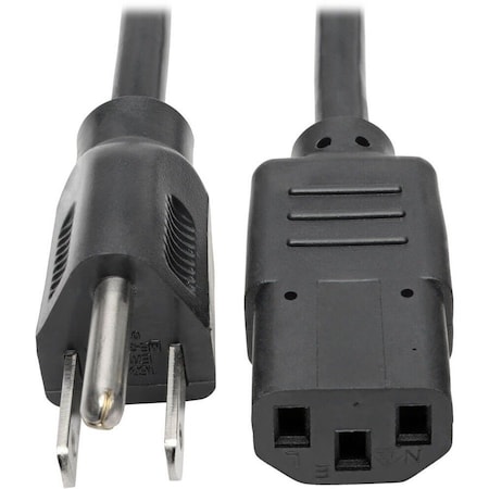 Eaton Tripp Lite Series Desktop Computer AC Power Cable, NEMA 5-15P to C13 - 10A, 125V, 18 AWG, 4 ft. P006-004