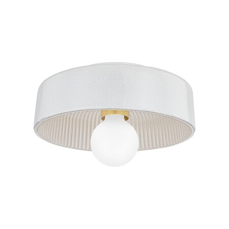 Mitzi The Lifestyled Co X Ray 1 Light Flush Mount 22.75 In. Aged Brass/ Ceramic Reactive White H778501-AGB/CRW