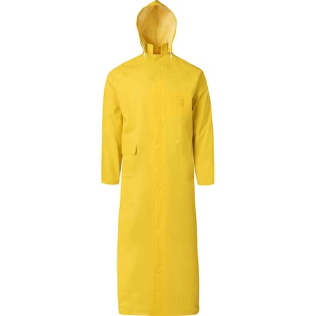Ironwear 60" PVC/Polyester Rider Raincoat with Detachable Hood, Yellow, 5X-Large 9221-Y-5XL