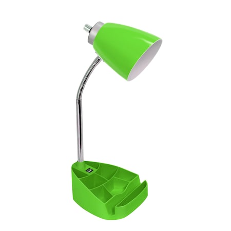 Homeroots 19" Green USB Table Lamp 645903