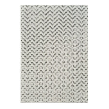 Homeroots 4' X 6' Cream and Beige Geometric Distressed Indoor Outdoor Area Rug 558767