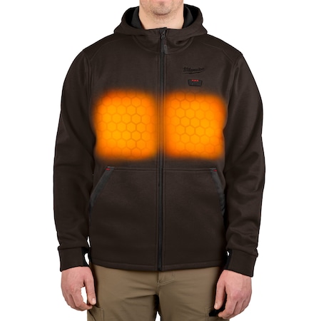 Milwaukee Tool Men's Heated Hoodie, Up to 8 hours Time, Zipper Closure, Brown, Size 2XL M200N-202X