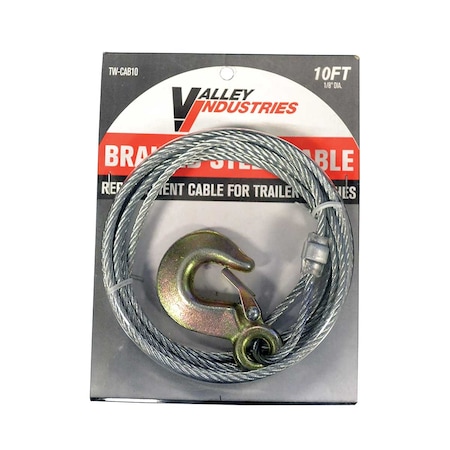 Valley Industries Trailer Winch Replacement Cable - 10' Length TW-CAB10
