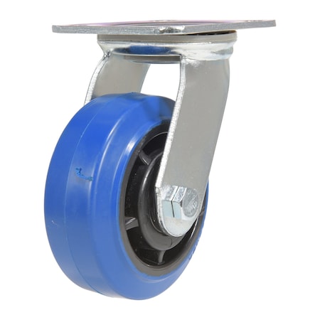 Vestil Elastic Rubber Swivel Caster 5 In. Diameter x 2 In. Width 550 Lb. Capacity Blue/Black CST-BB-5X2ER-S