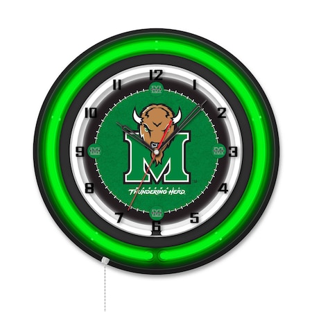 Holland Bar Stool Marshall University 19 Double Neon Wall Clock Clk19BK