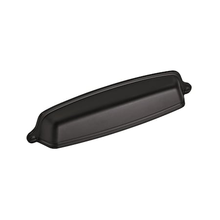 Amerock Stature 5-1/16 in 128 mm Center-to-Center Flat Black Cabinet Cup Pull, 10PK 10BX22439FB