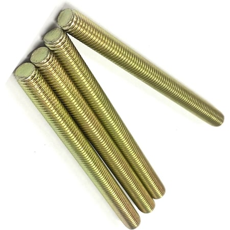 Zmg Fasteners Plus 1/4 - 28 X 12" FULLY THREADED STRAIGHT ROD SAE GR 8 J429 ZINC TRIVALENT YELLOW 2045952