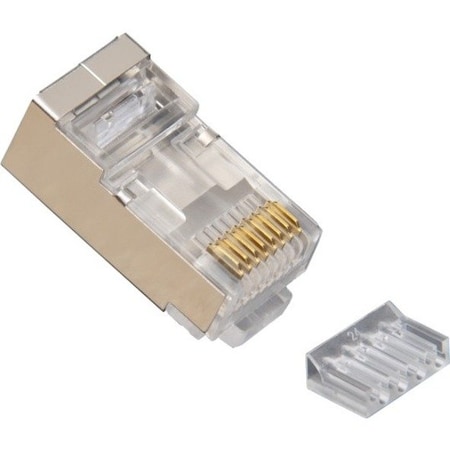 Platinum Tools RJ45 8P8C SHIELDED CAT6 2 PC. CONNECTOR W/ LINER, ROUND SOLID, 3-PRONG. 10/CLA 106208C