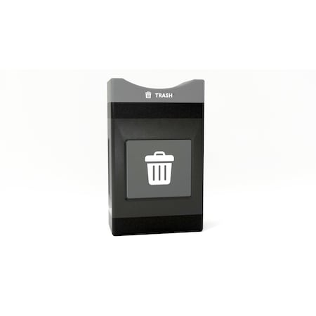 Commercial Zone Products Avante Series 30 Gallon Shallow Black Trash Container w/ Open Top 7873S103A