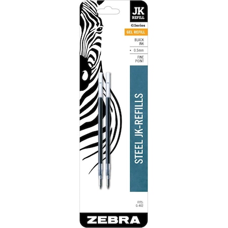 Zebra Pen Zebra Pen JK-Refill 0.5mm Black 2Pk - 0.50 mm, Fine Point - Black Ink - 2-/ Pack 88012