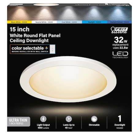 Feit Electric Feit EDGELIT 1 in. H X 15 in. W X 15 in. L White LED Flat Panel Light Fixture 74212/6WY