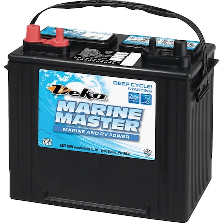 Deka Marine Master 12-Volt 550 CCA Deep Cycle/Starting Marine/RV Battery Left Front Positive Terminal 24DP