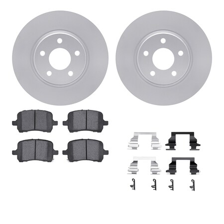 Dynamic Friction Co DFC GEOSPEC Coated Rotors with 5000 Brake Pads - Ceramic and Hardware 4512-53013