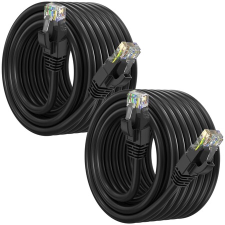 Maximm Cat6 Ethernet Cable 30ft 10Gbps 550MHz UTP, 2PK, Black, 2PK BK2PK14
