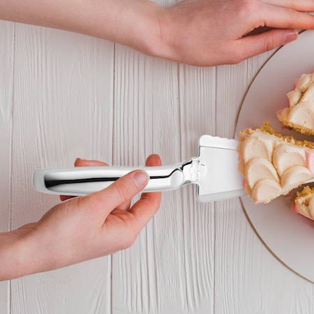 Smarty Had A Party Shiny Silver Disposable Plastic Cake Cutter/Lifter (60 Cake Cutters), 60PK 435-SV-CASE