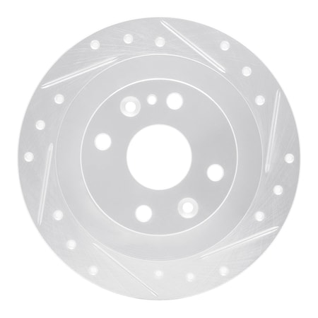 Dynamic Friction Co DFC Brake Rotor - Drilled and Slotted - Silver 631-54003R