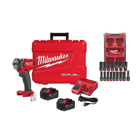 Milwaukee Tool M18 FUEL 1/2 " CPIW + MM Socket Set 2855-22R, 49-66-6803