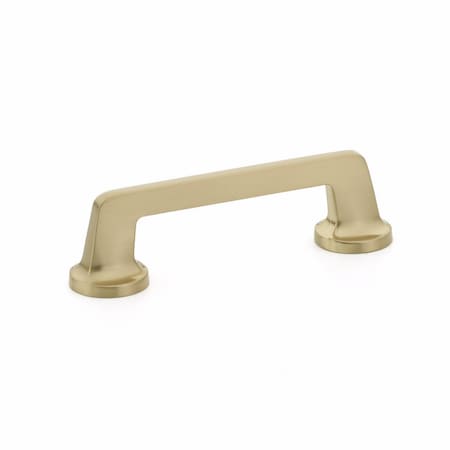 Schaub 4in Center to Center Northport Flat Cabinet Pull Signature Satin Brass Finish 201-SSB
