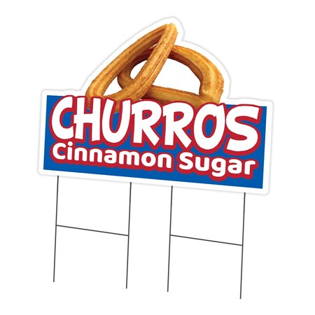 Signmission Churros Cinnamon Sugar Die Cut Yard & Stake outdoor plastic window, 2436-Churros Cinnamon Sugar C-DC-2436-DS-Churros Cinnamon Sugar19