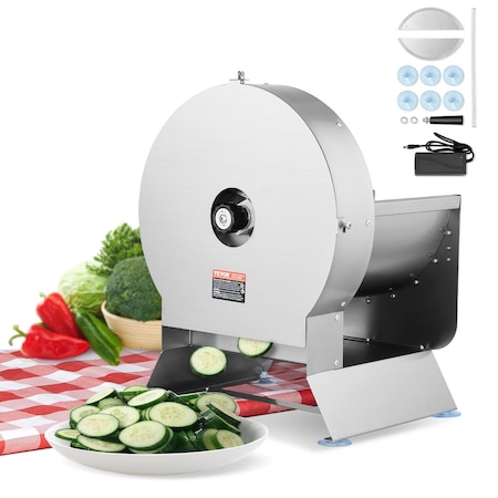 Vevor Electric Vegetable Slicer 0-0.5in Thickness Adjustable Manual Large Port SL-08