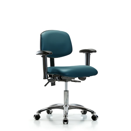 Blue Ridge Ergonomics Vinyl Chair, Vinyl, Adjustable Arms BR-VDHCH-CR-T1-A1-CC-8801