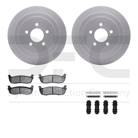 Dynamic Friction Co DFC GEOSPEC Coated Rotor- Heavy Duty Brake Pad includes Hardware 4412-55001