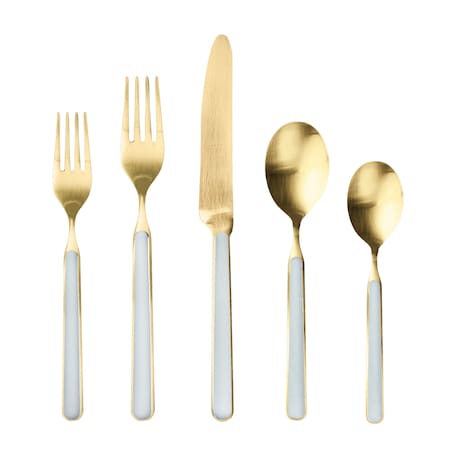 Mepra Fantasia Ice Gold Flatware Set - 5 Pieces - Light Blue 10A622005OI