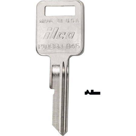 Kaba Ilco AMC Nickel Plated Automotive Key B46 / P1098J, 10PK AL3281703B