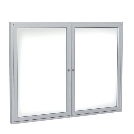 Ghent Enclosed Whiteboard, 2 Door, Porcelain, Magnetic, 4 ft H x 5 ft W PA24860M-M1