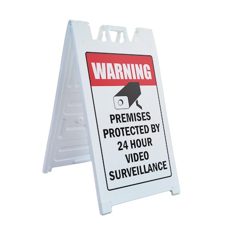 Signmission Video Surveillance, A-Frame & 2 Sign Inserts, Heavy-Duty Plastic Frame SBHD-C-2436-Video Surveillance