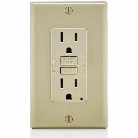 Leviton Self-Test GFCI Receptacle, Non-Tamper Resistant Duplex, 15 Amp, 125 Volt, 5-15R NEMA GFNT1-MI