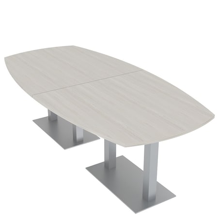 Skutchi Designs Arc Boat Conference Table, 45 in W, 96 in L, Ivory HAR-ABOT-48x96-DOU-K458