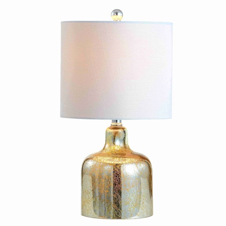 Jonathan Y Gemma 19" Glass Bell LED Table Lamp, Gold JYL1036A