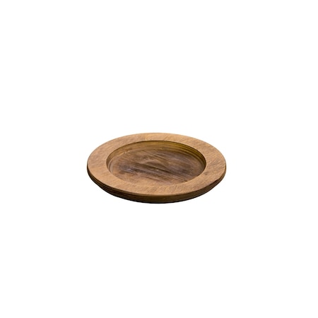Lodge 6.5 Inch Round Walnut Wood Underliner, 6PK U3RP