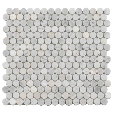 Apollo Tile 11x12 Bianco Carrara Marble Honed Floor and Wall Mosaic Tile 4.83 sqft/case, 5PK APLDC88P01HA