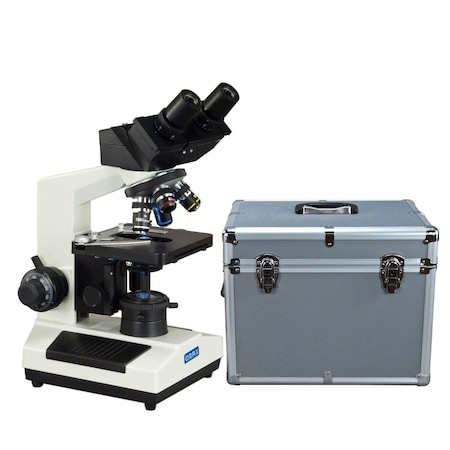 Amscope OMAX 40X-2500X Built-in 3.0MP USB Camera Binocular Compound Kohler LED Microscope w/Aluminum Case MD827Z30L-A195KL-A185A