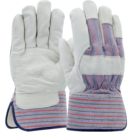 Pip Pigskin Leather Palm Glove w/Fabric Back and Natural Thermal Lining, Rubberized Safety Cuff, 12PK 5555/M