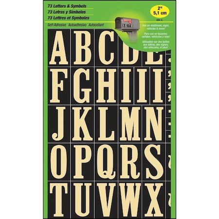 Hy-Ko Self-Adhesive Polyester 2'' Gold Letter Set MM3L