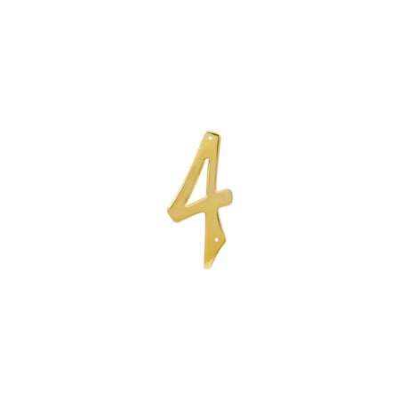 Hillman House Address Number 4, Nail-On, Brass, 4 In. 847046