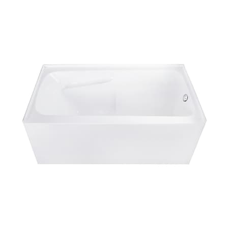 Kingston Brass 54" Acrylic Rectangular 3-Wall Alcove Tub Combo w/ Armrests in Glossy White/Brushed Nickel CVTAP543023R8