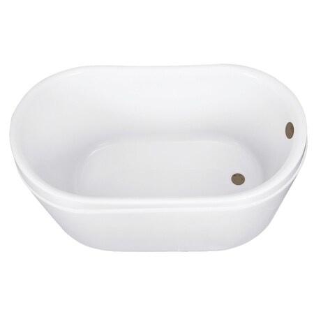 Kingston Brass 52-Inch Acrylic Oval Double Slipper Freestanding Tub with Overflow/Drain Assembly VTRS522928M3