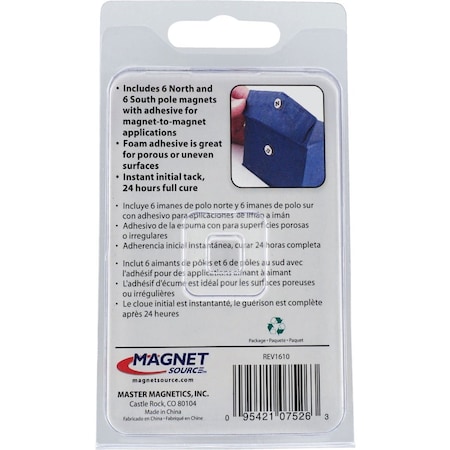 Magnetsource 1.68 Lb. Capacity Neodymium Disc Magnet with Adhesive, 12PK 7526