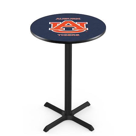 Holland Bar Stool Co 36" Blk Wrinkle Auburn Pub Table, 36" dia. Top L211B3636Auburn