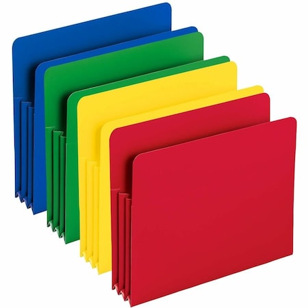 Zoro Select Pocket Folder, 3.5", Assorted, PK4 73500