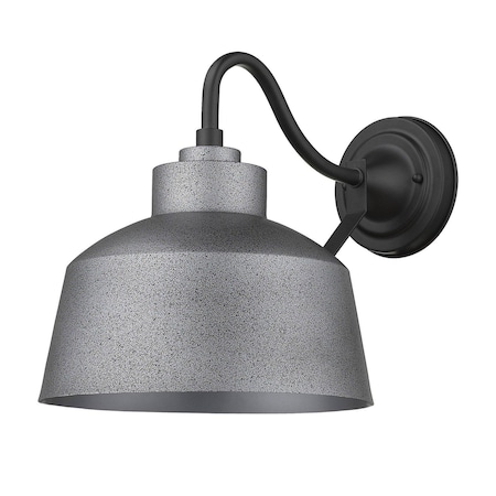 Homeroots Pebbled Gray Bowl Shape Outdoor Wall Light 398478