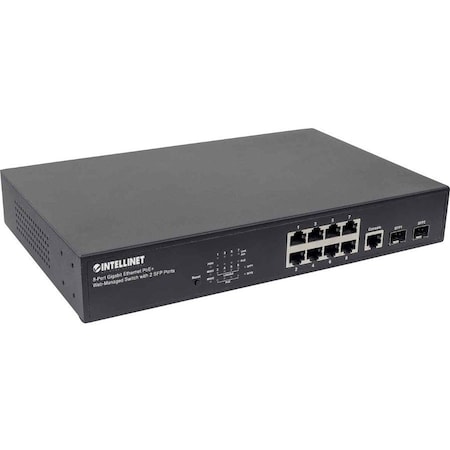 Intellinet Network Solutions IPS-08GM02-140W - 8-PORT GIGABIT ETHERNET POE+ WEB-MANAGED SWITCH WITH 2 SFP PO 561167