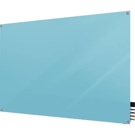 Ghent Dry Erase Board, Glass, 36 in, 48 in, No Frame Frame, Blue, Gloss HMYSM34BE